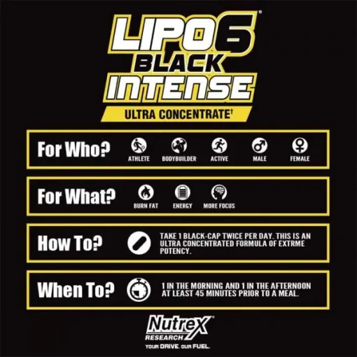 لیپوسیکس بلک اینتنس Nutrex Lipo 6 Black Intense