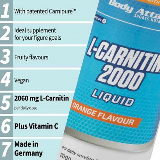 ال کارنیتین بادی اتک 500 میل Body Attack L-Carnitine Liquid 2000